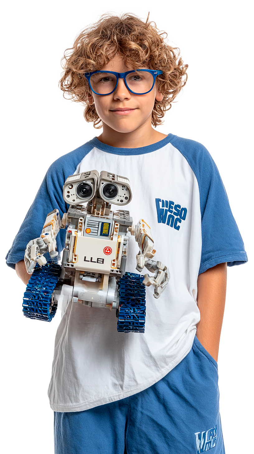 Niño programando Megabots